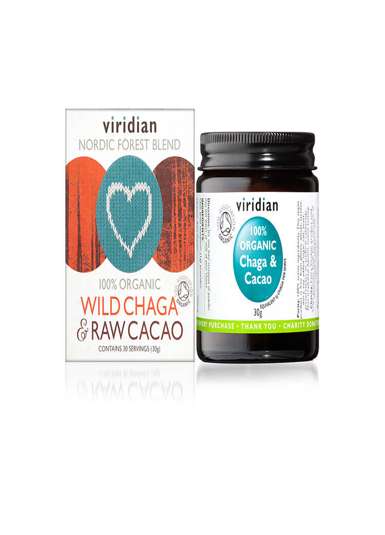 Organic Wild Chaga & Raw Cacao Powder 30g